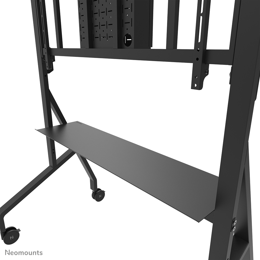 Neomounts FL50-575BL1 Support au sol mobile pour écran 65-110" - étagère multimédia incluse - installation rapide - TÜV